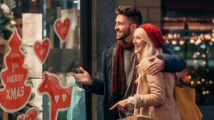 Allestire vetrina Natale