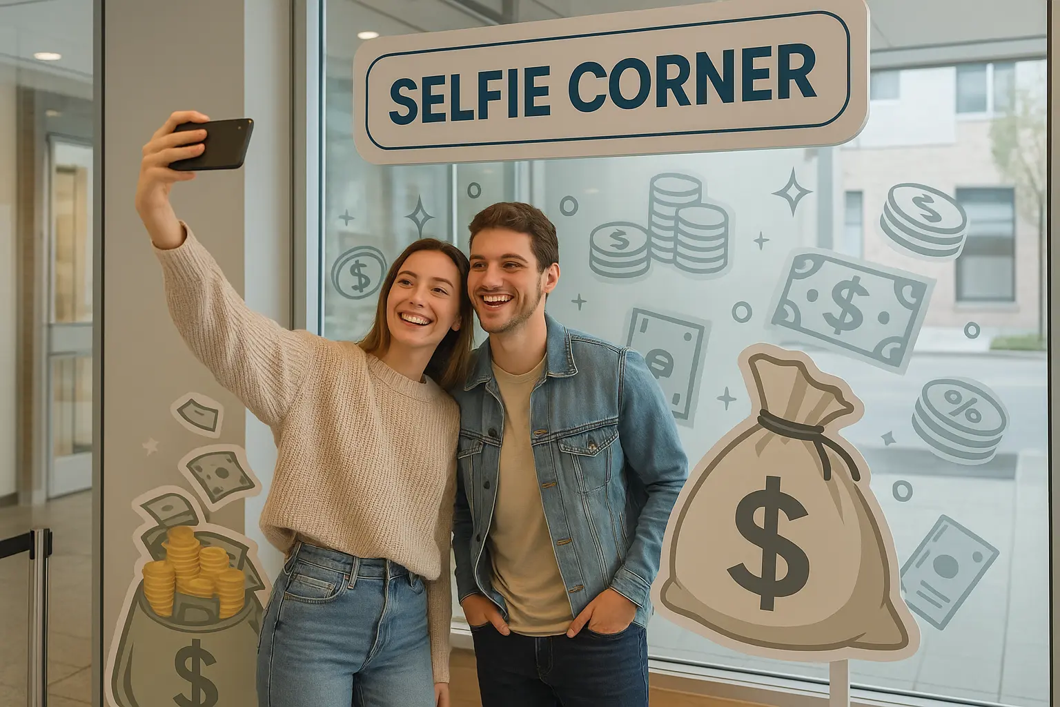 Adesivi per corner selfie