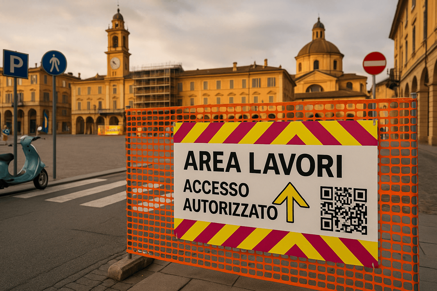 Striscioni fluo per cantieri