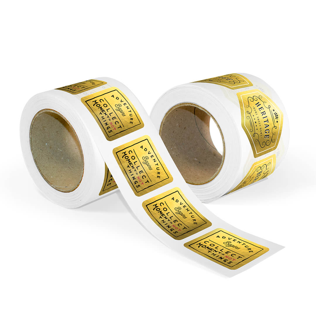 Argento Colore Oro 130 Etichette adesive personalizzate bollini 36X19 MM 